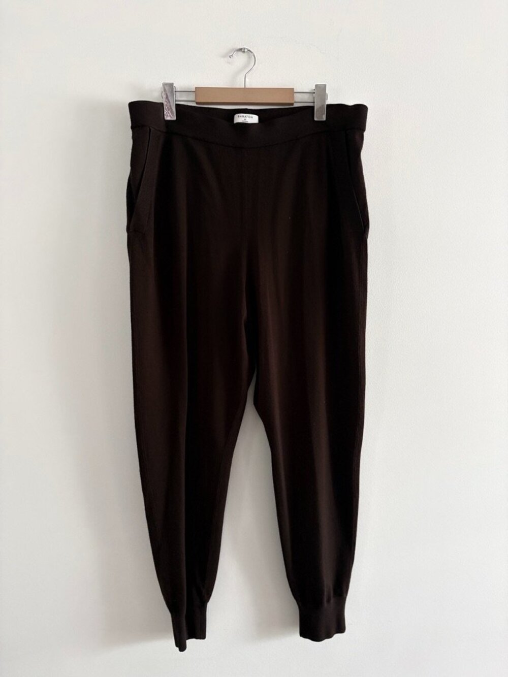 Aritzia Babaton Rodin Knit Jogger High Rise Rich Mocha Brown Size XL - Picture 7 of 10